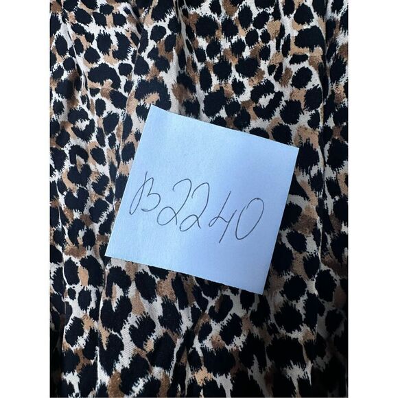 Old Navy Womens Fit & Flare Dress Multicolor Cheetah Print V Neck Long Sleeve M - Picture 9 of 9